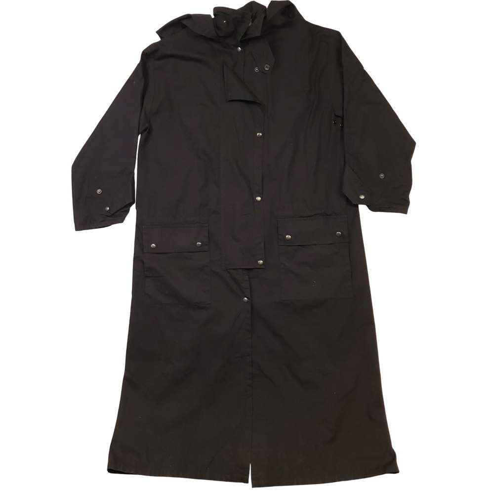 Abetta Kuvermebum Duster Men XS Black Cotton Plaid Riding Trench Coat Western